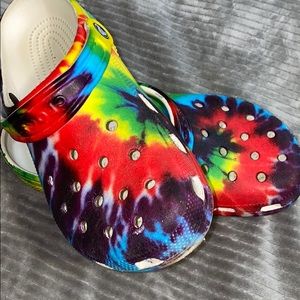Tie-dye crocs